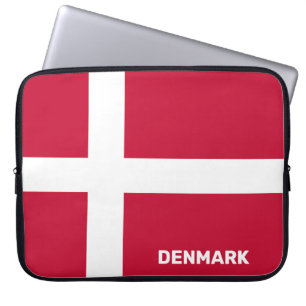 Custom Text Denmark Flag Laptop Sleeve