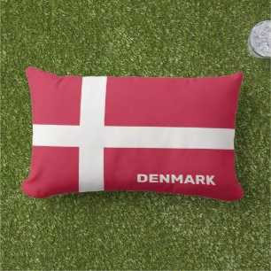 Custom Text Denmark Flag Lumbar Cushion