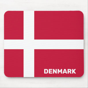 Custom Text Denmark Flag Mouse Mat