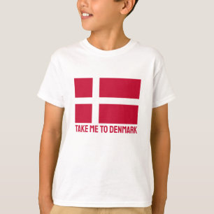 Custom Text Denmark Flag T-Shirt