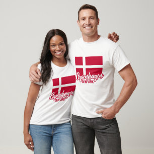 Custom Text Denmark Flag T-Shirt
