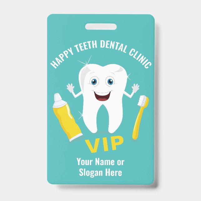 Custom text Dental Clinic badge ID Badge (Front)