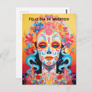 Custom text Dia de Muertos La Calavera Catrina Postcard