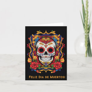 Custom text Dia de Muertos☠️ Sugar Skull Holiday Card