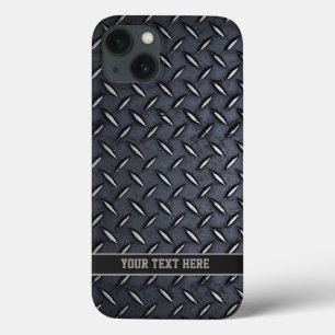 Custom Text Diamond Plate Steel look iPhone 6 case