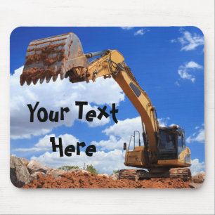 Custom Text Digger Tractor Mouse Mat