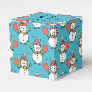 Custom text Dinking Snowman Favour Box