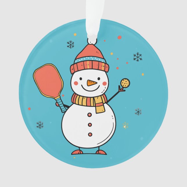 Custom text Dinking Snowman Ornament (Front)