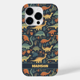Custom Text Dinosaur Pattern Case-Mate iPhone 14 Pro Case