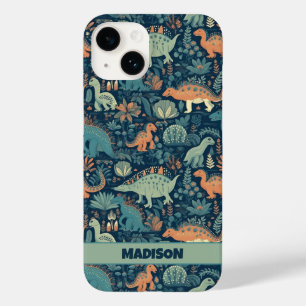 Custom Text Dinosaur Pattern Case-Mate iPhone 14 Case