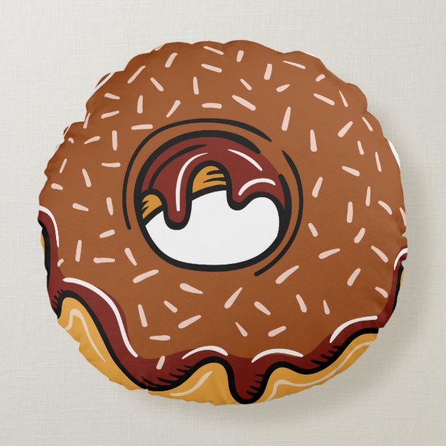 Custom text Doughnut Illustration throw pillow (Front)
