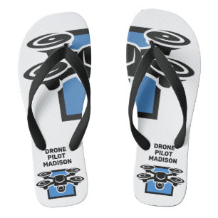 Custom Text Drone Flip Flops