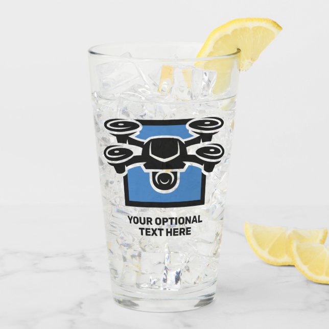 Custom Text Drone Glass (Back Ice)