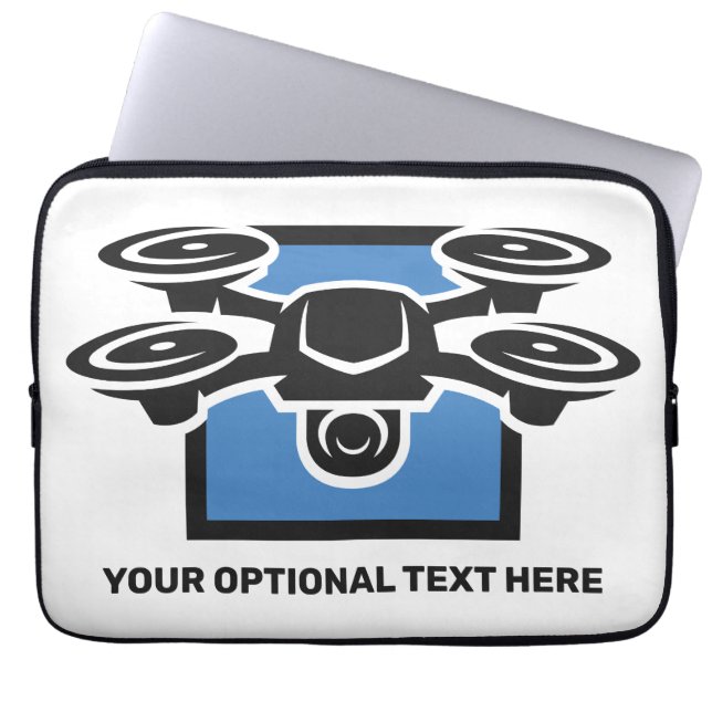 Custom Text Drone Laptop Sleeve (Front)