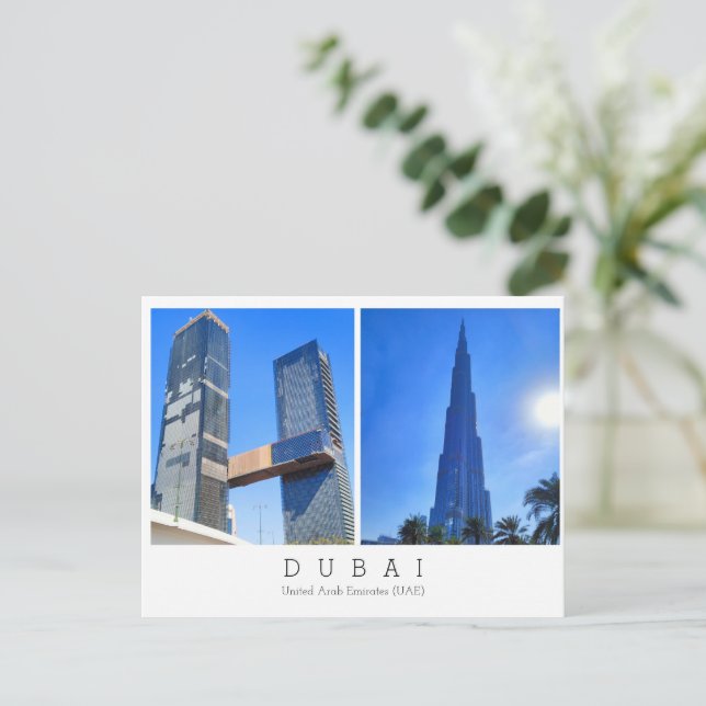 Custom text,  Dubai, United Arab Emirates Postcard (Standing Front)