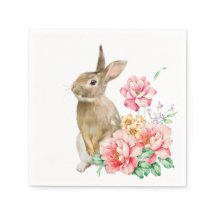 CUSTOM TEXT - Easter Bunny  Napkins