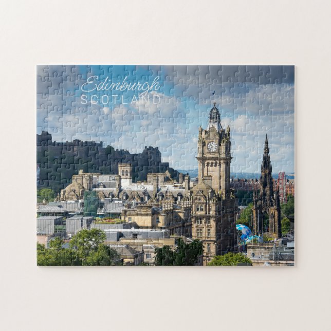 Custom Text Edinburgh Scotland Jigsaw Puzzle (Horizontal)