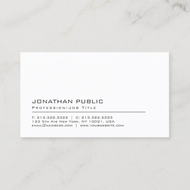 Custom Text Elegant Modern Simple Template Trendy Business Card (Front)