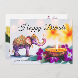 Custom text, Elephant Majesty Holiday Card