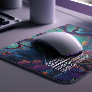 Custom Text Enchanted Jungle Monkeys Vibrant Mouse Mat