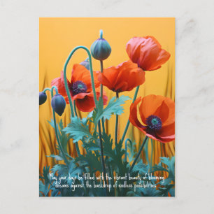 Custom text Enchanting Red poppies Postcard