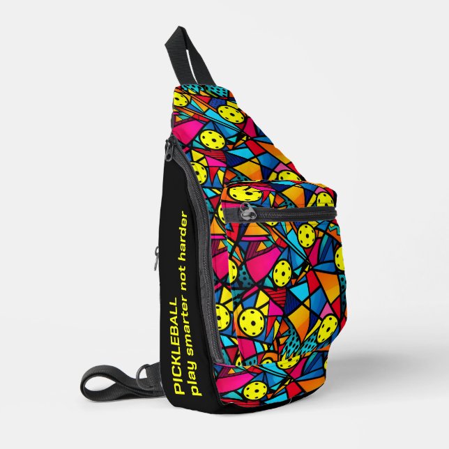 Custom text Energetic  Pickleball Flow Sling Bag (Left Corner)
