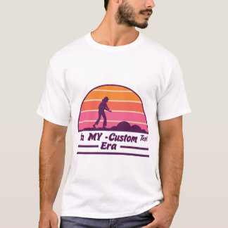 Custom Text Era Retro Sunset Hiker Silhouette T-Sh T-Shirt