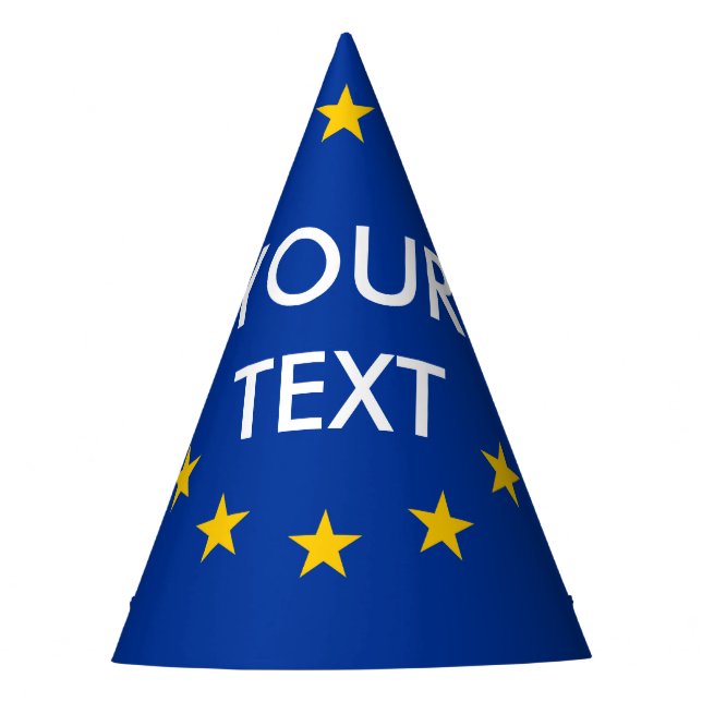 Custom text EU European Union flag party hats (Front)