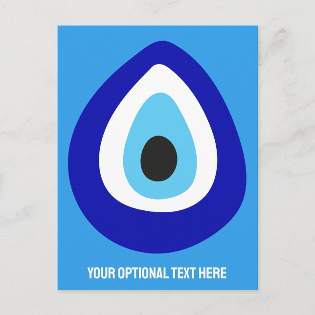 Custom Text Evil Eye Nazar Amulet Postcard (Front)