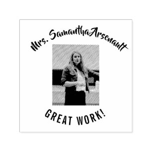 Custom Text Face Photo Teacher Self-inking Stamp