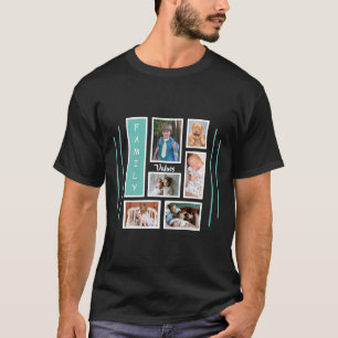 Custom Text Family Photography Collage Design T-Shirt