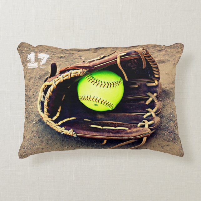 Custom Text Fastpitch Softball Accent Pillow (Front)