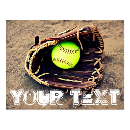 Custom Text Fastpitch Softball Postcard