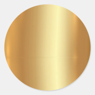 Custom Text Faux Gold Blank Template Classic Round Sticker