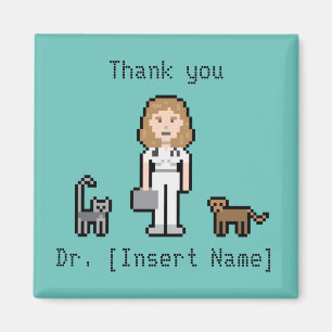 Custom Text Female Veterinarian Magnet