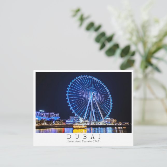 Custom text, Ferris Wheel, Dubai, UAE  Postcard (Standing Front)