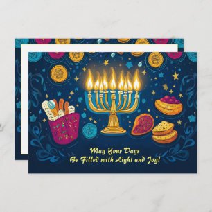 Custom text Festival of Lights Delight Holiday Card