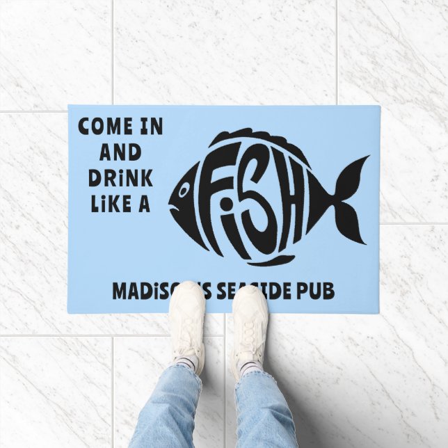 Custom Text Fish Doormat (Indoor)