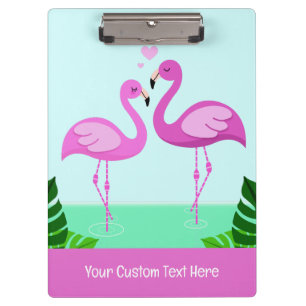 Custom Text Flamingo Love Clipboard
