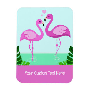 Custom Text Flamingo Love Magnet