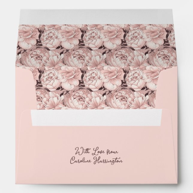 Custom Text Floral Pattern Envelope (Back (Bottom))