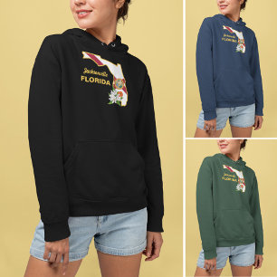 Custom Text Florida Flag & Flower Orange Blossom Hoodie