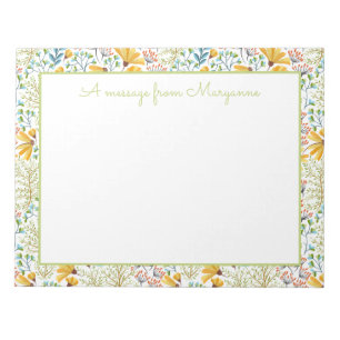 Custom text Flower Illustration notepad