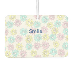 Custom Text Flowers Pastel Car Air Freshener