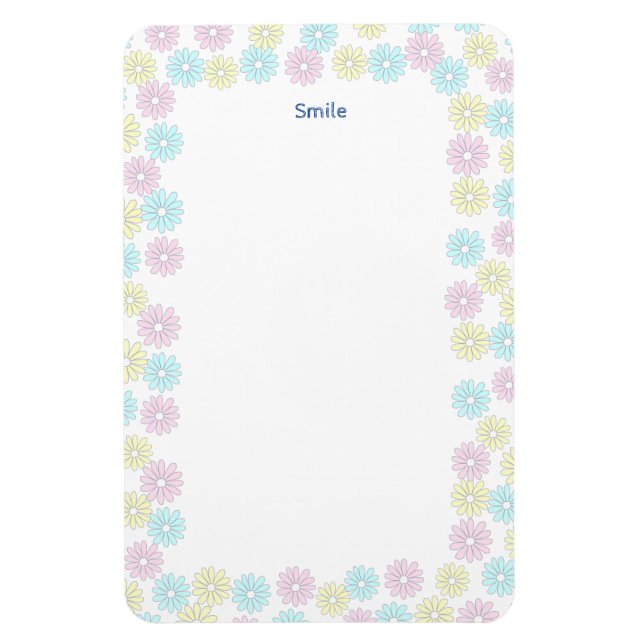 Custom text flowers pastel magnet (Vertical)