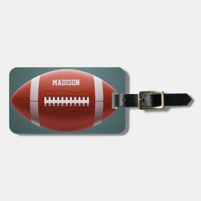 Custom text Football luggage tags (Front Horizontal)