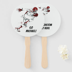 Custom Text Football Player hand fans