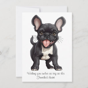 Custom text, Frenchie puppy Holiday Card