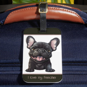 Custom text 🐶Frenchie puppy Luggage Tag