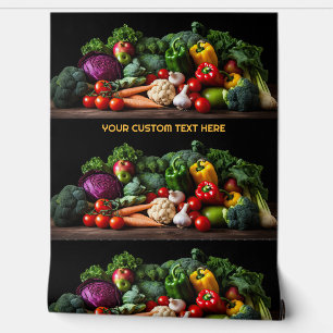 Custom Text Fresh Vegetables Wallpaper